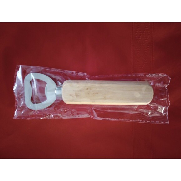 NEW Beer O'Clock Wood Handle Bottle Opener Bar Tool Home Kitchen Accessories - Picture 2 of 2